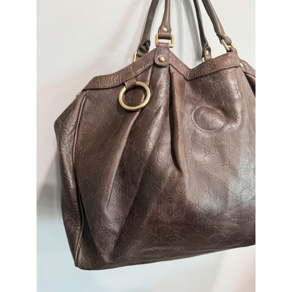 Gucci Sukey Large Tote Brown Guccissima Leather Shoulder Bag 211944 Italy - Picture 4 of 9
